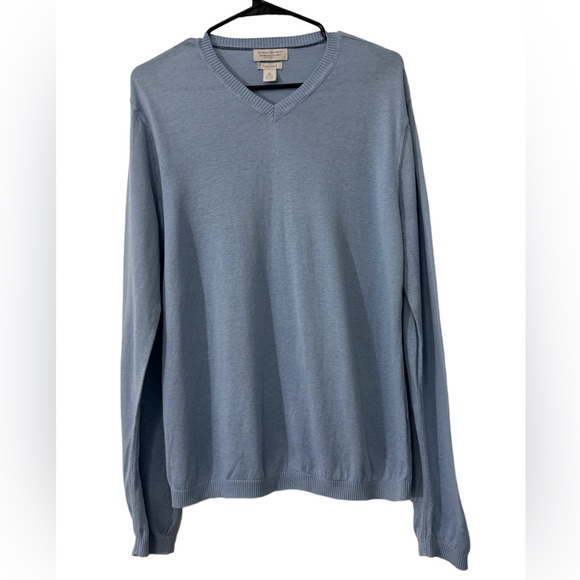 Banana Republic Men’s V-Neck Pullover Silk Linen Sweater Sz Medium - Picture 2 of 11